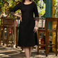 Elegant Black cotton dress with stylish ajrakh long shrug