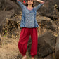 Indigo mix & match top with necklace embroidery- Pant optional