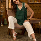 Sleeveless forest green top with embroidery-Pant optional