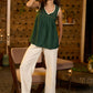 Sleeveless forest green top with embroidery-Pant optional