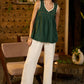 Sleeveless forest green top with embroidery-Pant optional