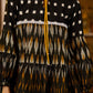 Black & Mustard ikat tiered top with front tie-ups - Pant optional