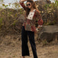 Stylish Printed kantha top  with off white embroidered yoke - pant optional