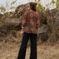 Stylish Printed kantha top  with off white embroidered yoke - pant optional