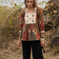 Stylish Printed kantha top  with off white embroidered yoke - pant optional