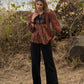 Smart Black & Red striped top with applique work on yoke - Pant Optional