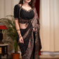 Exclusive block printed black modal silk saree