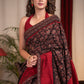 Black Ajrakh saree with exclusive stone embellishments