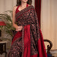 Black Ajrakh saree with exclusive stone embellishments