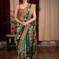 Exclusive pure tusser silk hand painted kalamkari design saree