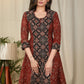 Black & maroon combination one piece Ajrakh cotton dress