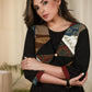 Black cotton dress with exclusive Ajrakh patch work