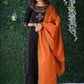 Black  Cotton Kurta with embroidery on yoke & sleeves  with Pant and Dupatta