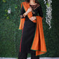 Black  Cotton Kurta with embroidery on yoke & sleeves  with Pant and Dupatta