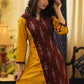 A-line Cotton Handloom Kurta with contrasting Ikat Combination