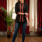 Black cotton top with elegant hand embroidery