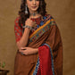 Classy Rust Cotton Saree with Maroon Cotton Silk Border and Kalamkari Pallu