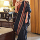 Beautiful black Cotton saree with exclusive Ajrakh border