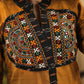 Straight cut Mustard Cotton Silk  Kurta with Exclusive Hand made Kutch Mirror work and Ikat