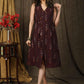 Trendy wine ikat overalp dress highlighted with claasy wooden buttons