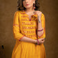 Party Wear Mango Chanderi Kurta Set with Fuchsia Pink Mirror Hand Work on Yoke, Sleeves & Palazzo - Dupatta Optional