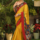 Surreal yellow Cotton saree with Handcrafted Kalamkari Pallu and border