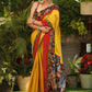 Surreal yellow Cotton saree with Handcrafted Kalamkari Pallu and border