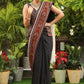 Classy black Ikat saree with Ajrakh & Ikat combination border