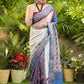 Mesmerizing Ajrakh Print Pure Silk saree