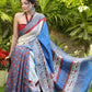 Mesmerizing Ajrakh Print Pure Silk saree