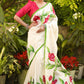 Serene Cream Hand Painted Pure Silk Saree with Exclusive Floral Motifs