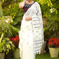 Stylish White Bengal Cotton Saree with Black Motif