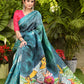 Exclusive Pure Silk Blue Hand Batik Saree with Ganpati Motifs