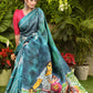 Exclusive Pure Silk Blue Hand Batik Saree with Ganpati Motifs