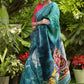 Exclusive Pure Silk Blue Hand Batik Saree with Ganpati Motifs