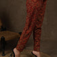 Trendy maroon casual ajrakh narrow fitted trouser