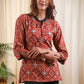 Ajrak Top With Intricate Moti Work