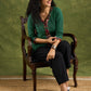 Elegant Green Cotton Ikat Combination Top