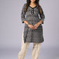 Classic Black Cotton Ikat Tunic - Pant Additional