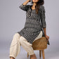 Classic Black Cotton Ikat Tunic - Pant Additional