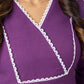 Regal Purple Cotton Tunic Highlighted with Delicate Lace Pant Additional