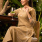 Classy Beige Cotton Kurta with All Over Embroidery - Pant Optional