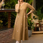 Classy Beige Cotton Kurta with All Over Embroidery - Pant Optional