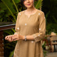 Classy Beige Cotton Kurta with All Over Embroidery - Pant Optional