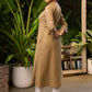 Classy Beige Cotton Kurta with All Over Embroidery - Pant Optional