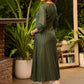 Flowy Green A Line Kurta Perfect for Work & Casual Wear - Pant Optional