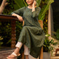 Flowy Green A Line Kurta Perfect for Work & Casual Wear - Pant Optional