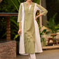 Unique Princess Cut Kurta in Combination of Pista Green & White with Black Embroidery All Over - Pant Optional