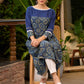 Evergreen Navy Blue Ajrakh Cotton Kurta with Laces on Sleeves & Neckline - Pant Optional