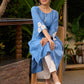 Elegant Powder Blue Kurta with Floral Patchwork Motifs on Sleeves - Pant Optional